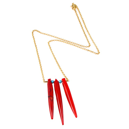Coral Gold Necklace - Karen Morrison Jewellery