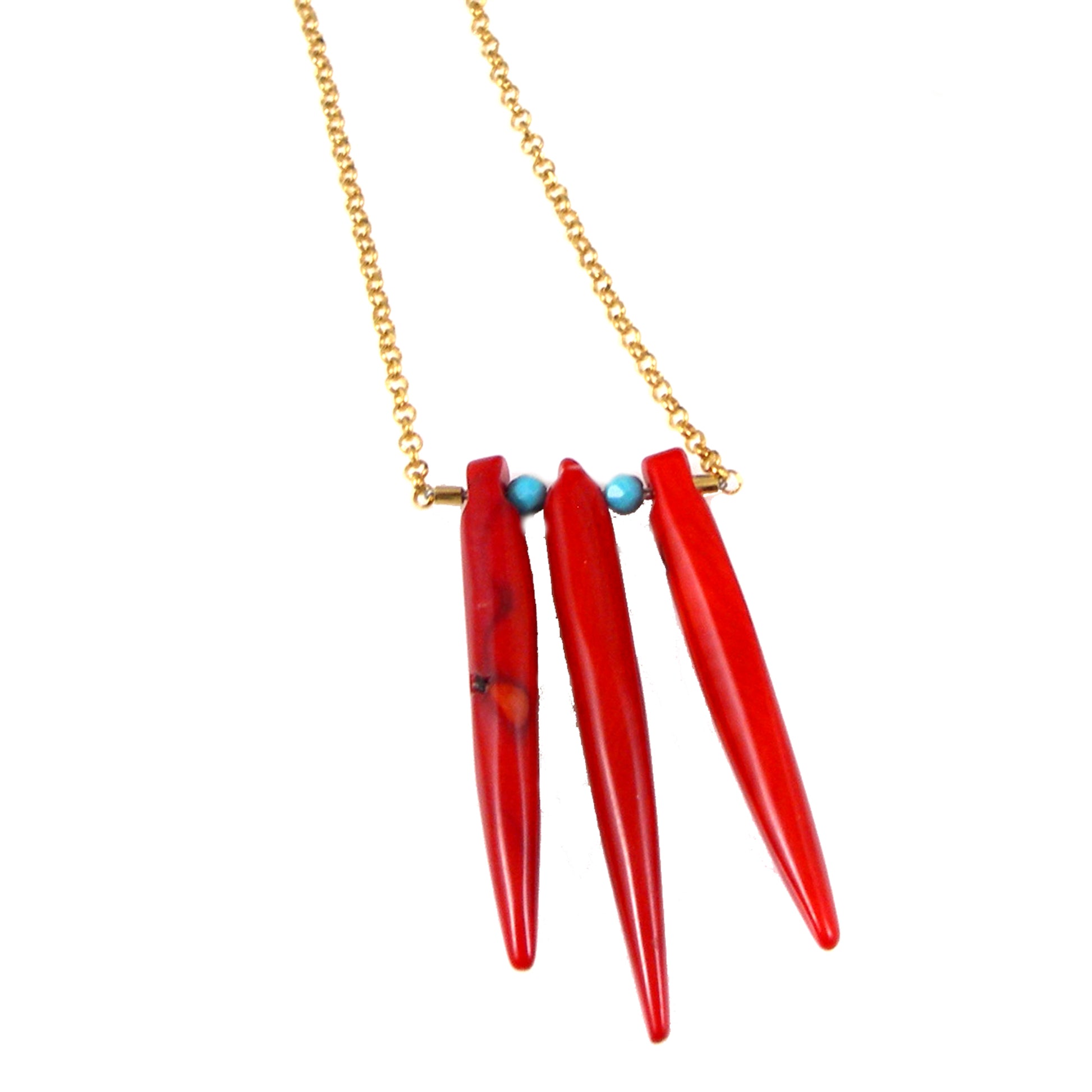 Coral Gold Necklace - Karen Morrison Jewellery