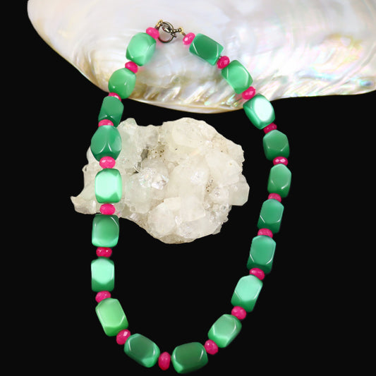 Green and Fuchsia Necklace