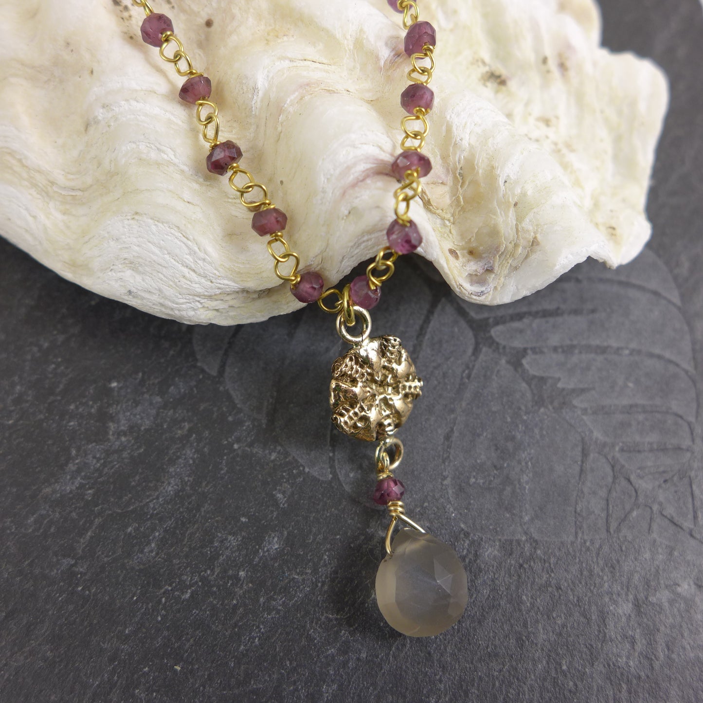 Garnet & Moonstone Necklace