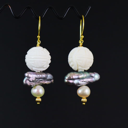 Shell & Pearl Earrings