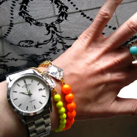 Neon Lights swarovski crystal chunky bracelet - Karen Morrison Jewellery
