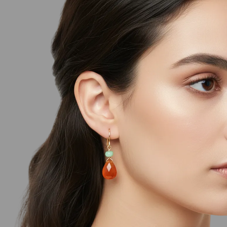 Carnelian Chrysoprase Earrings