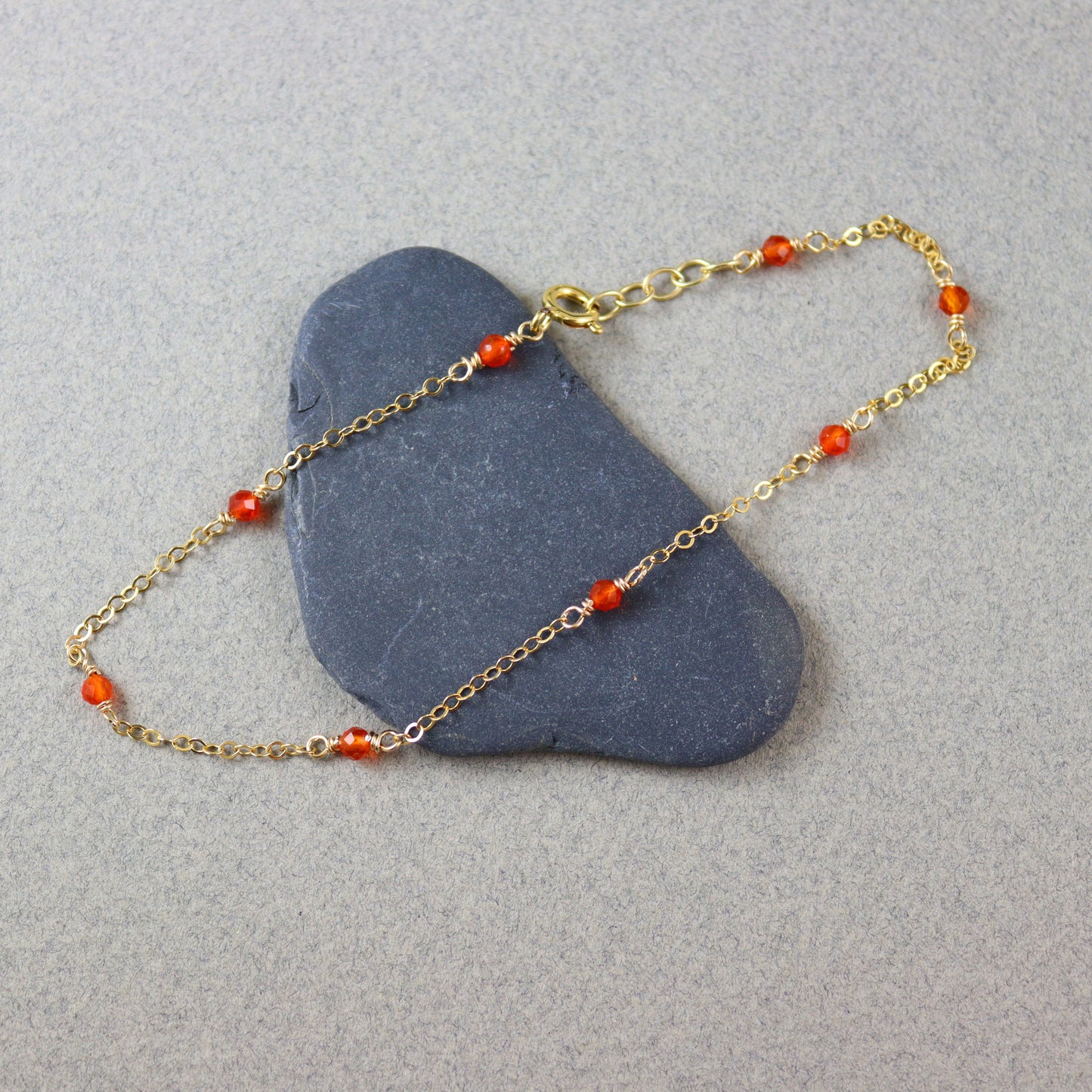 Carnelian Gold Anklet