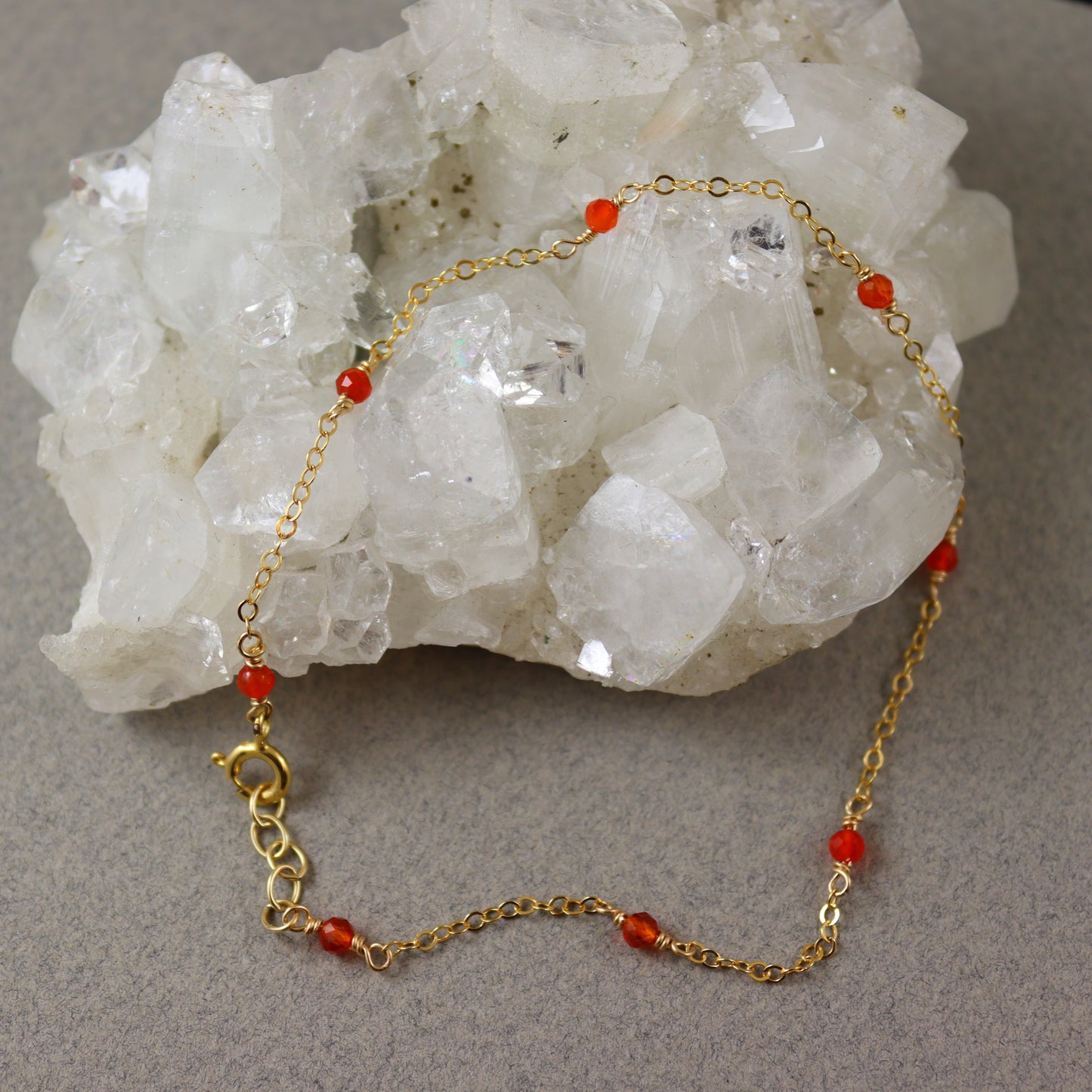 Carnelian Gold Anklet