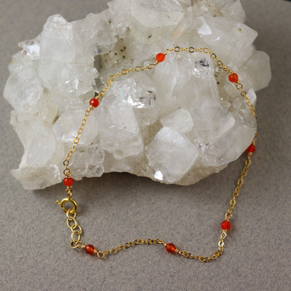 Carnelian Gold Anklet