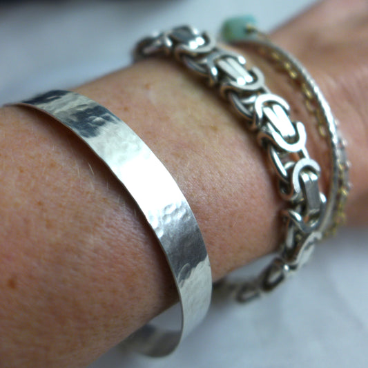 Silver Hammer Bangle - Karen Morrison Jewellery
