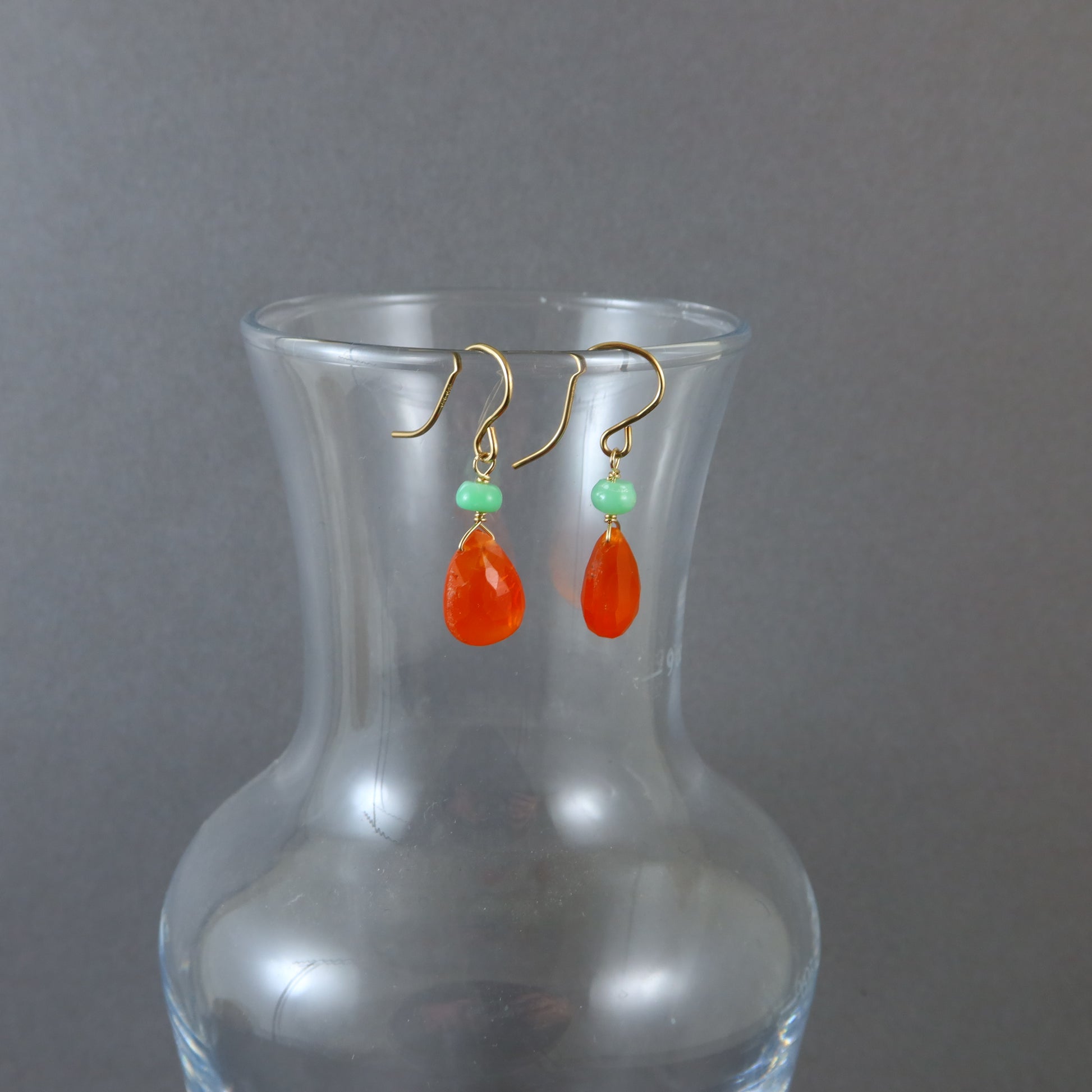 Carnelian Chrysoprase Earrings - Karen Morrison Jewellery