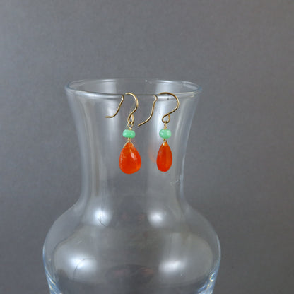 Carnelian Chrysoprase Earrings - Karen Morrison Jewellery