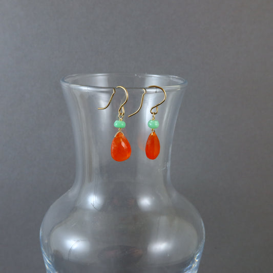 Carnelian Chrysoprase Earrings - Karen Morrison Jewellery