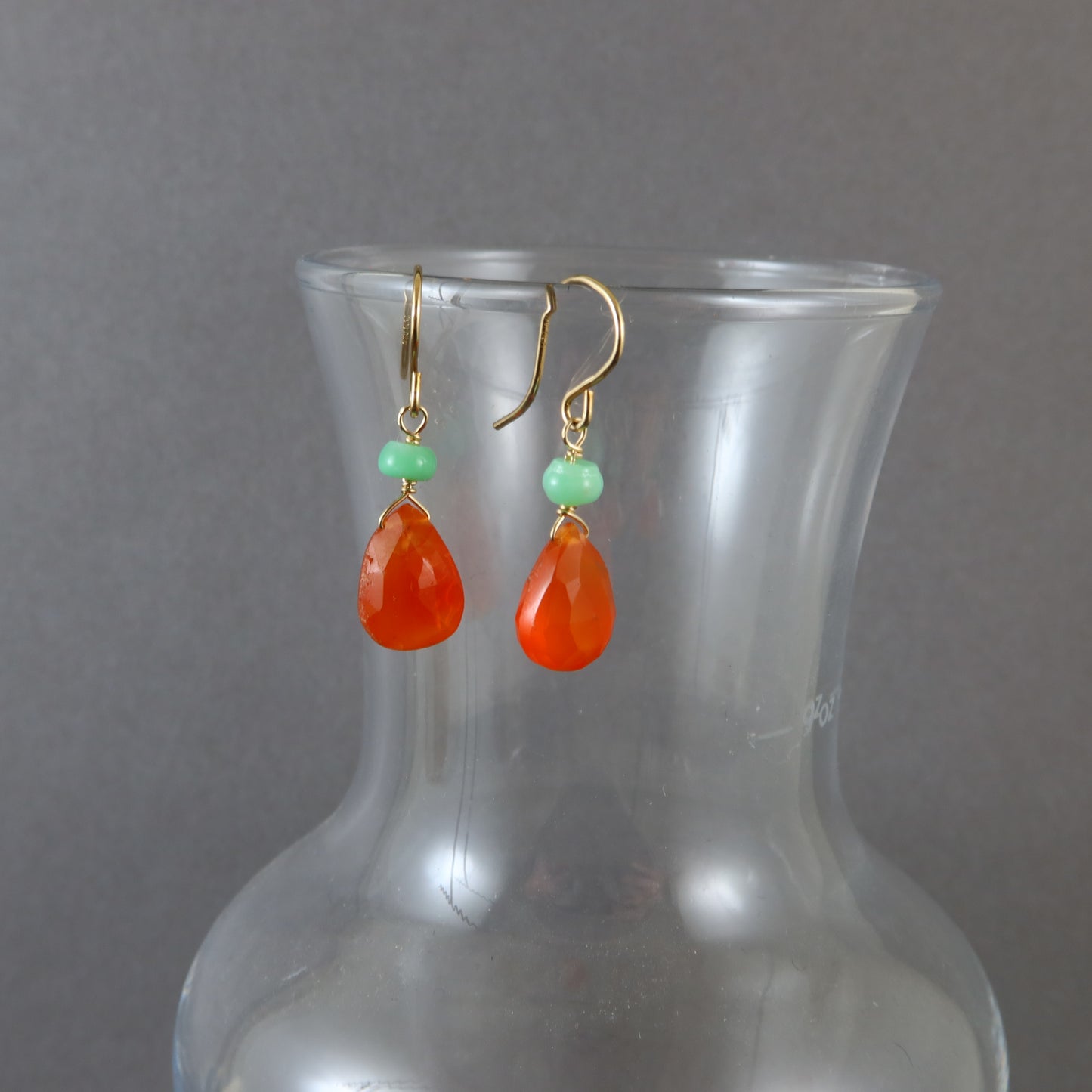 Carnelian Chrysoprase Earrings - Karen Morrison Jewellery