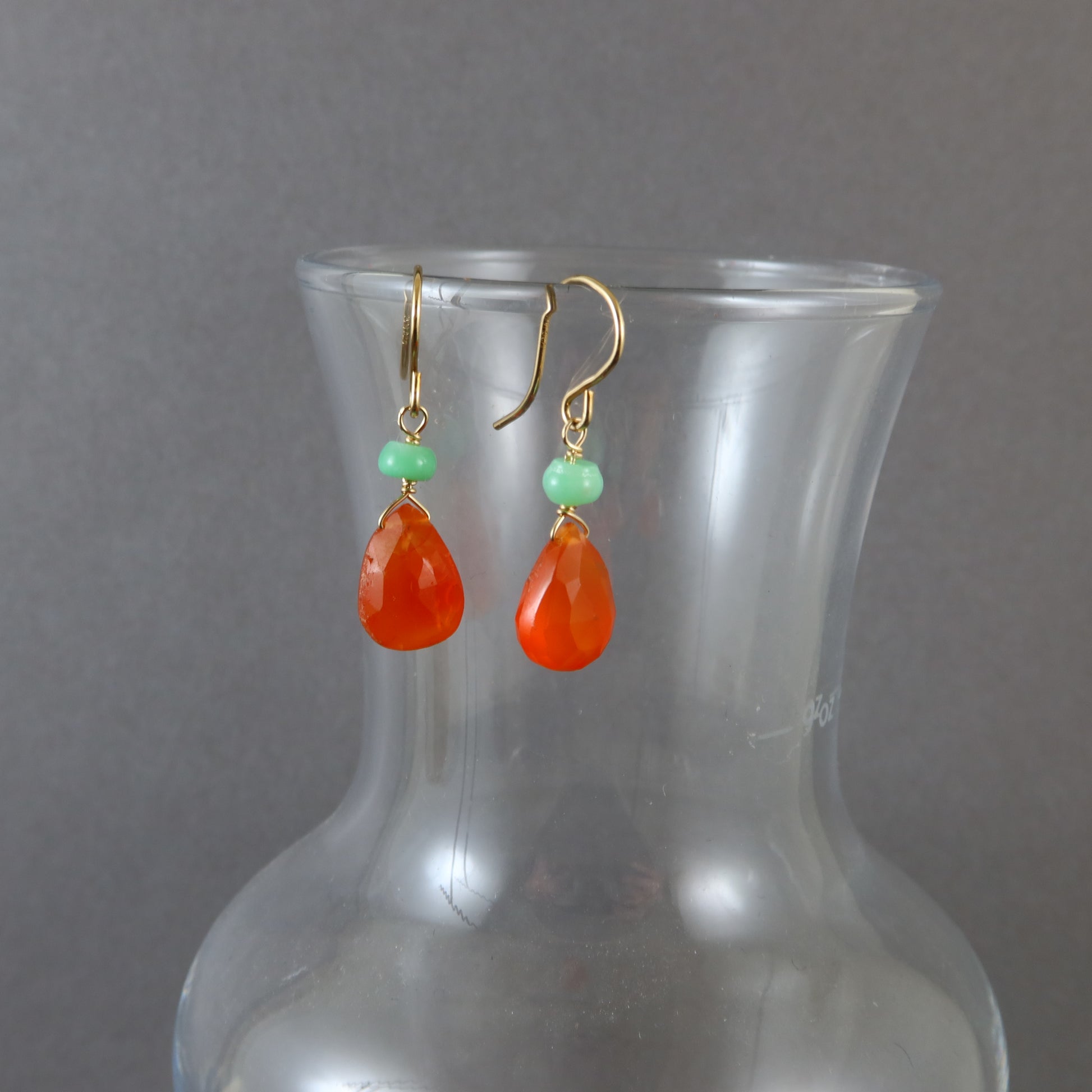Carnelian Chrysoprase Earrings - Karen Morrison Jewellery