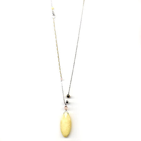 Pale yellow jasper long necklace - karen-morrison-jewellery