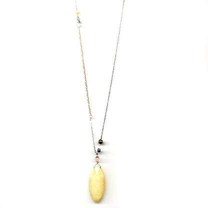 Pale yellow jasper long necklace - karen-morrison-jewellery