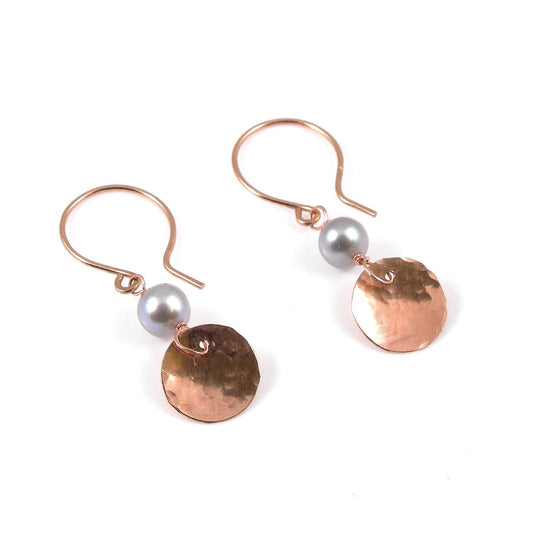 9ct rose Gold Disc Earrings 