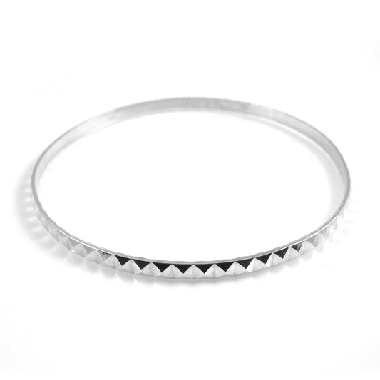 Sterling Silver Pyramid Bangle - karen-morrison-jewellery