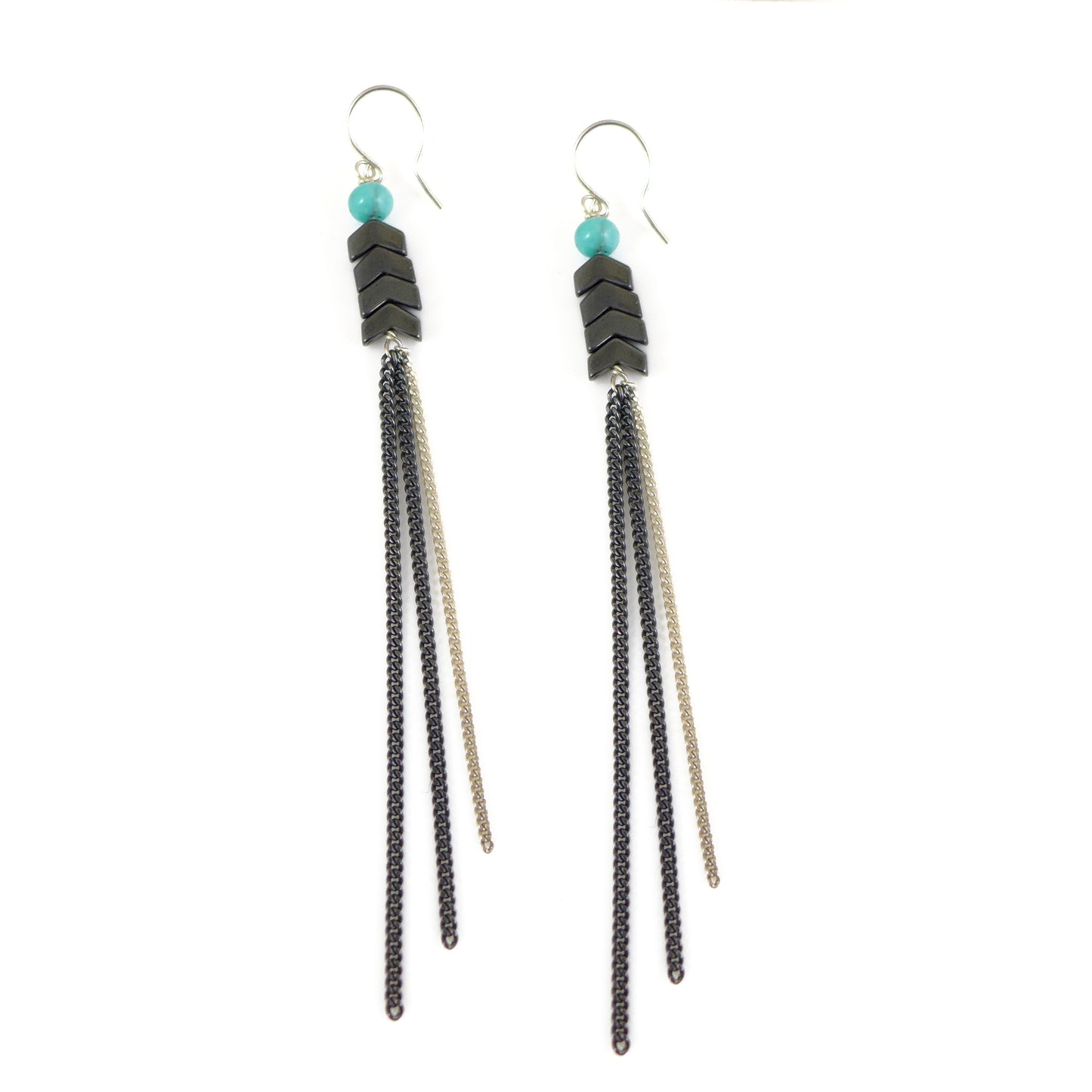 Hematite Long Earrings - karen-morrison-jewellery