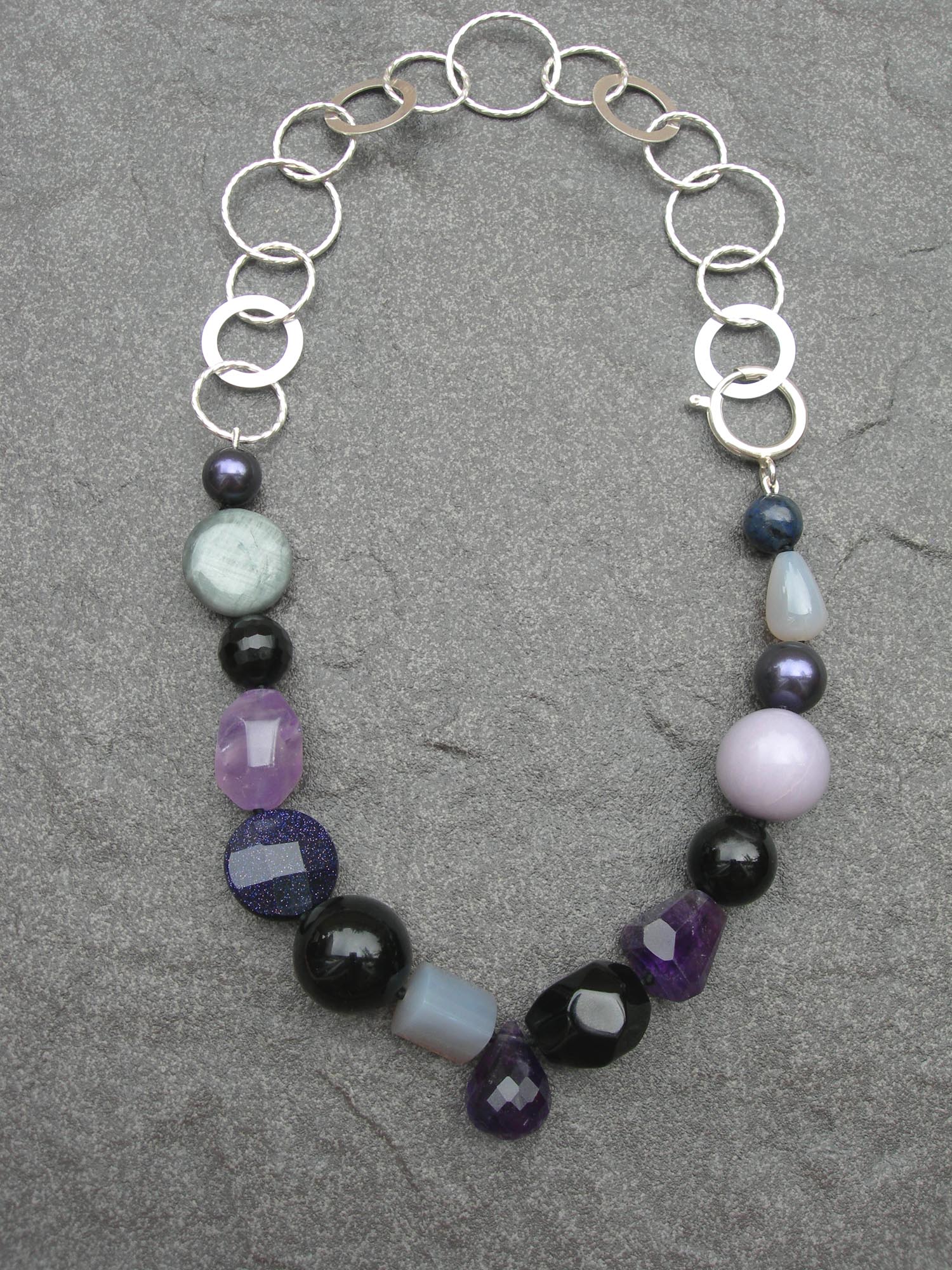 Amethyst Gemstone Necklace - ONE OF A KIND - Karen Morrison Jewellery