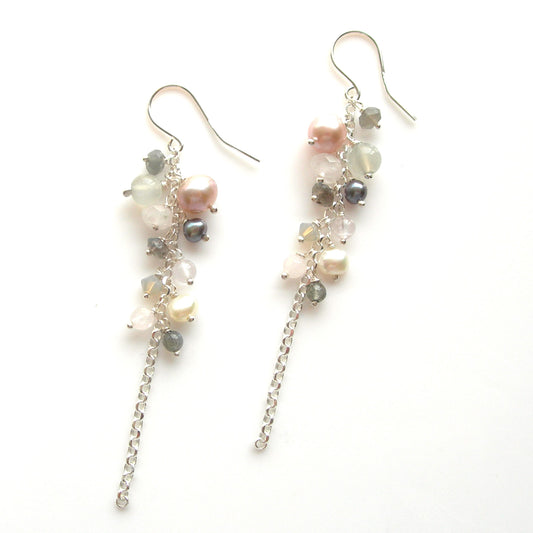 Pink Pearl Bridal Earrings