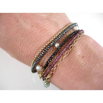 Hematite and Gold Bracelet - karen-morrison-jewellery