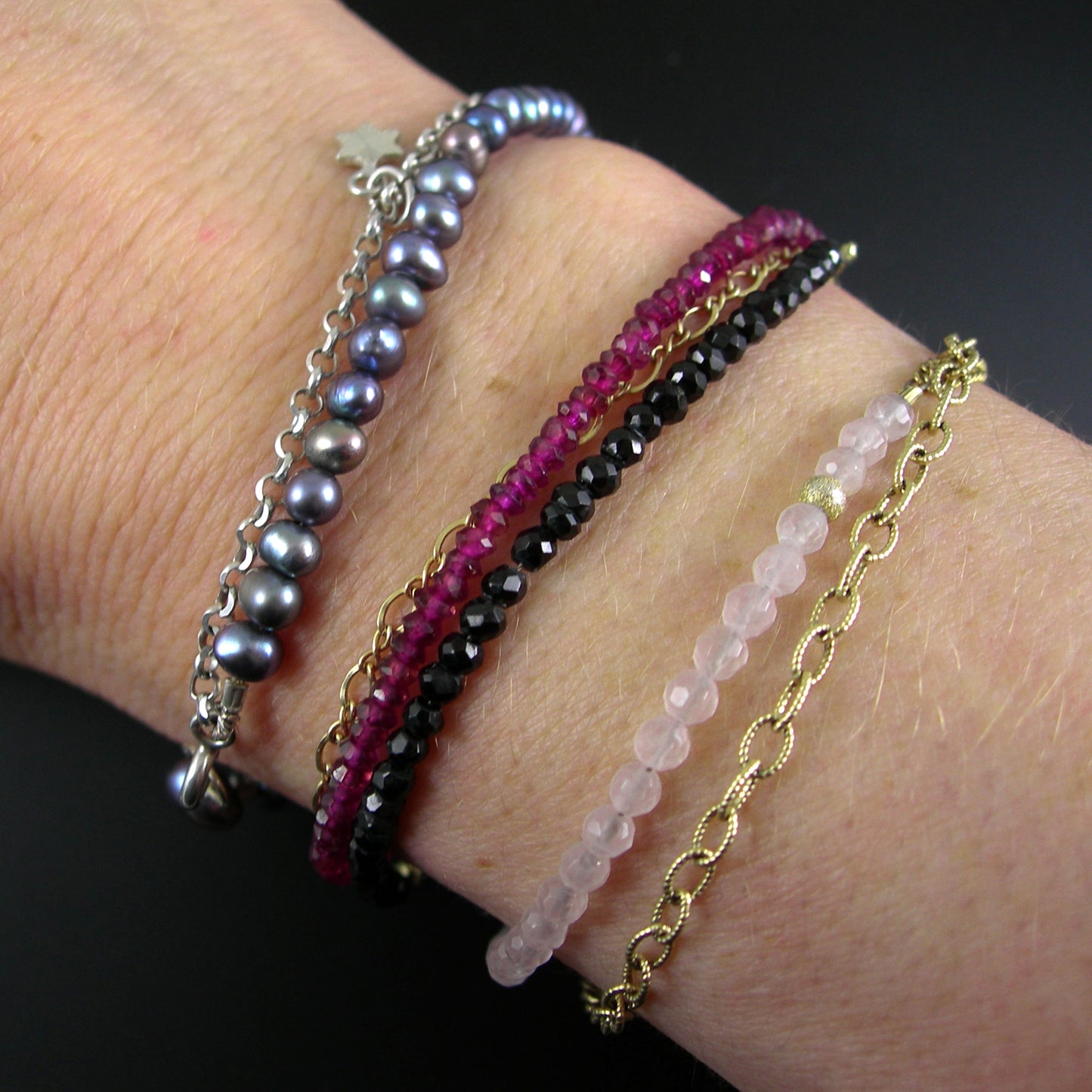 Garnet and Gold Filled Bracelet - Karen Morrison Jewellery