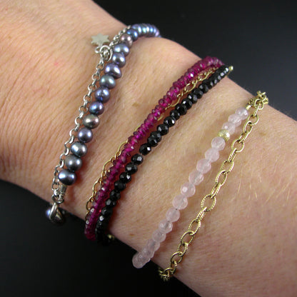 Garnet and Gold Filled Bracelet - Karen Morrison Jewellery