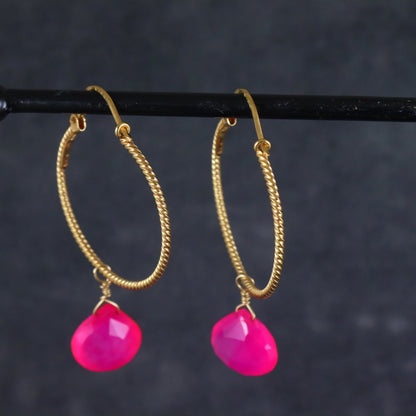Fuchsia Pink Gawa Earrings