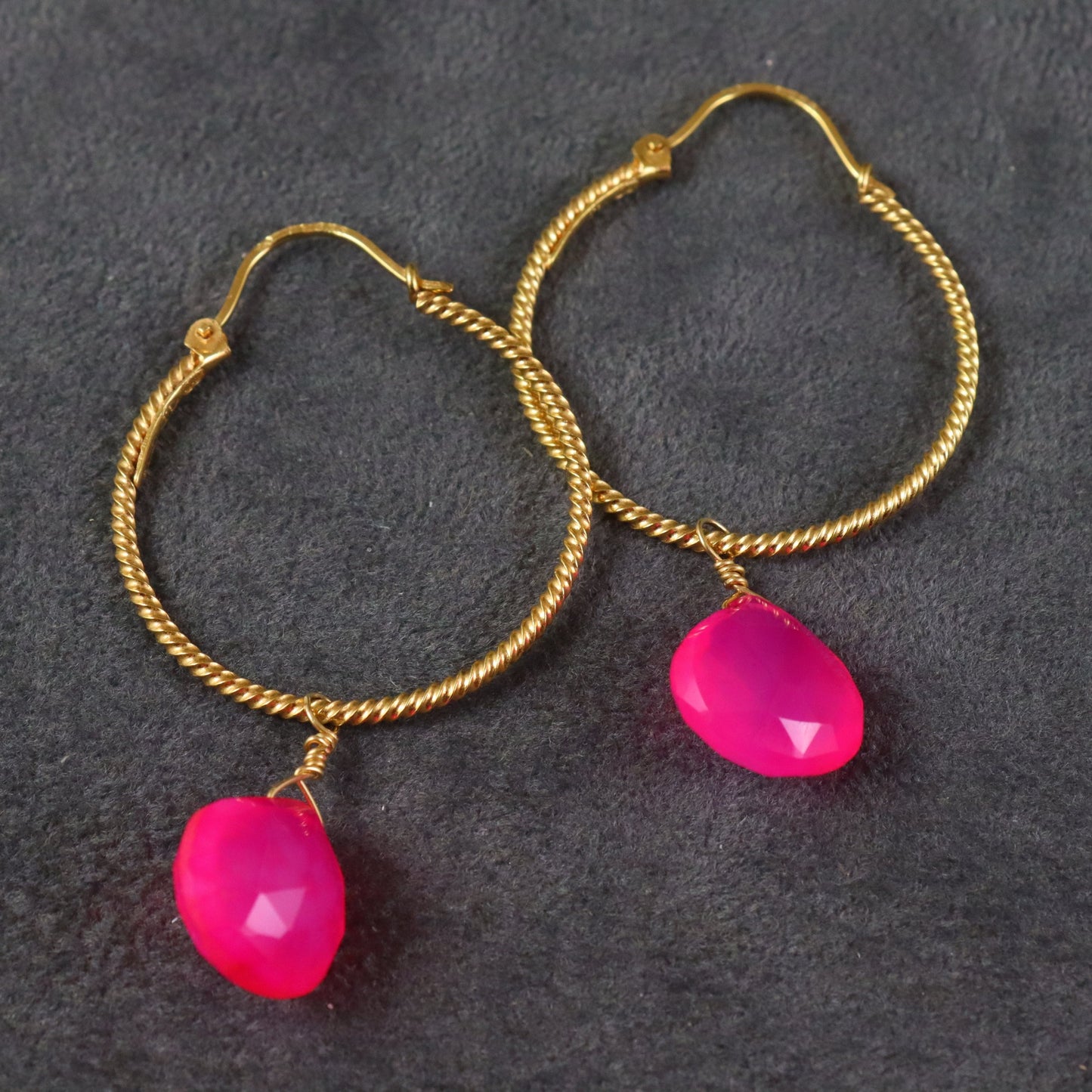 Fuchsia Pink Gawa Earrings