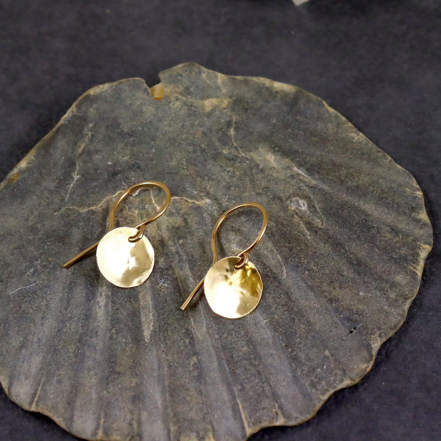 9ct yellow Gold Disc Earrings 