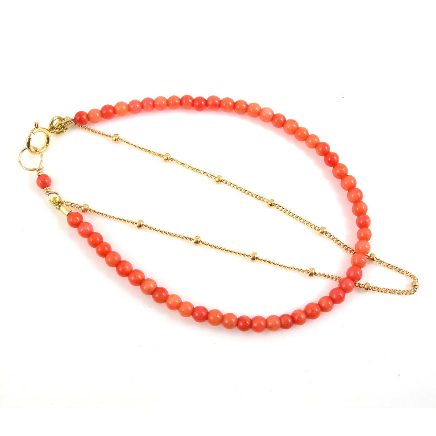 Coral and Gold Filled Bracelet - karen-morrison-jewellery