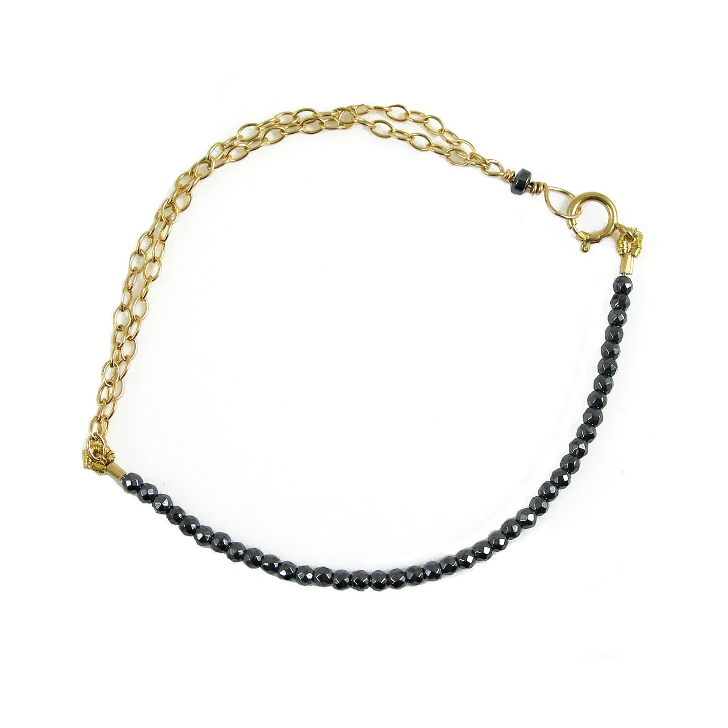 Hematite and Gold Bracelet - karen-morrison-jewellery