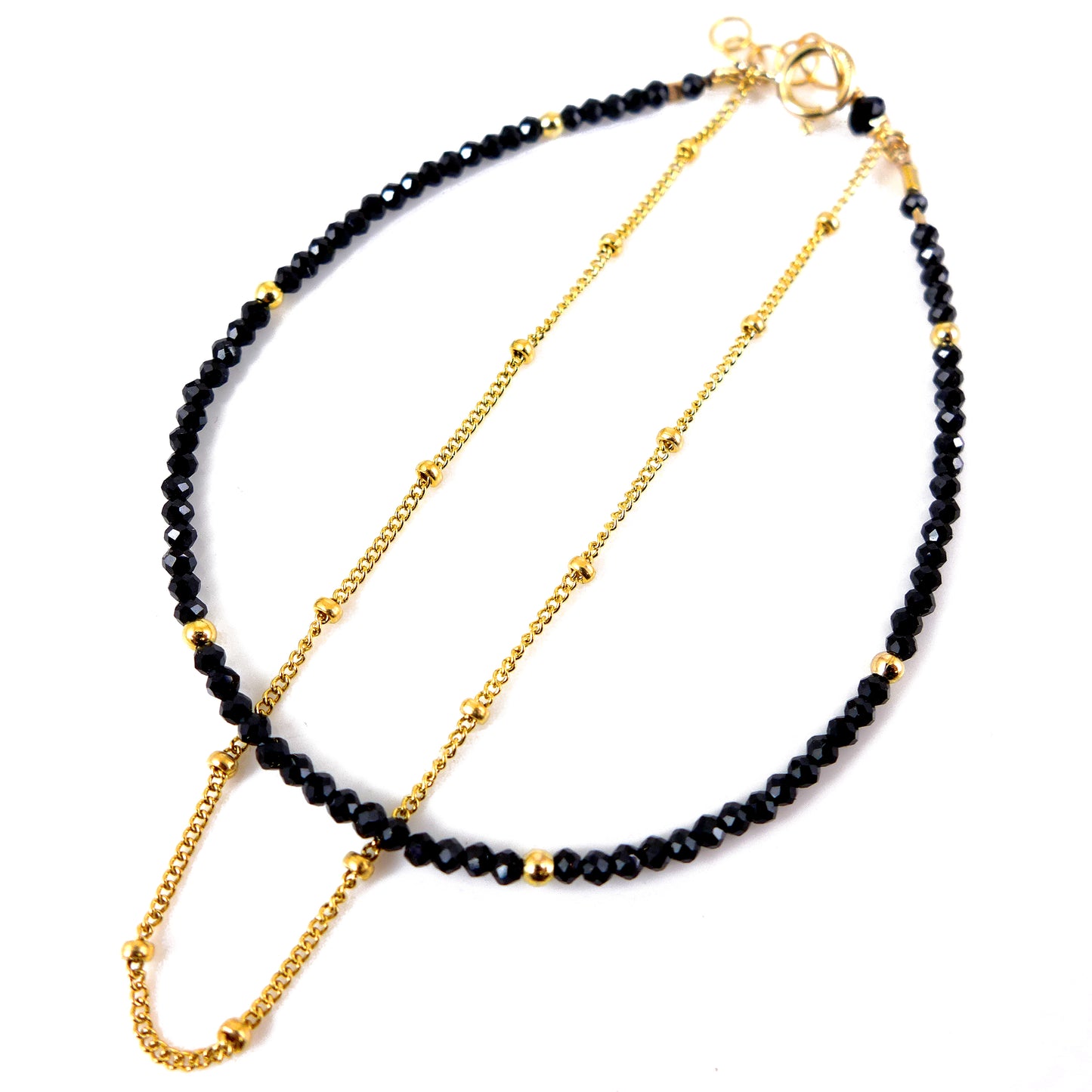 Black spinel and Gold Filled Bracelet - Karen Morrison Jewellery
