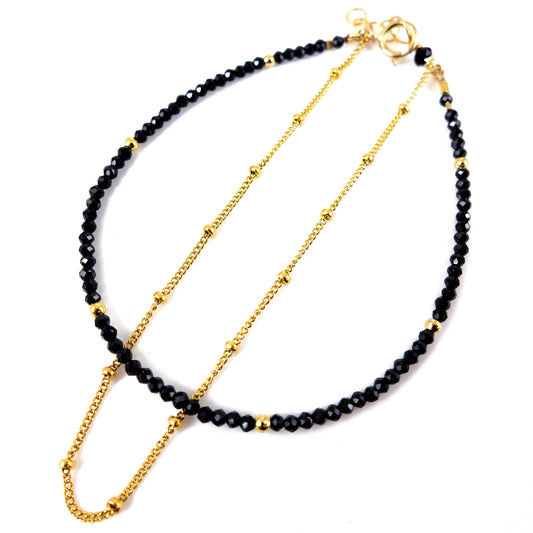 Black spinel and Gold Filled Bracelet - Karen Morrison Jewellery