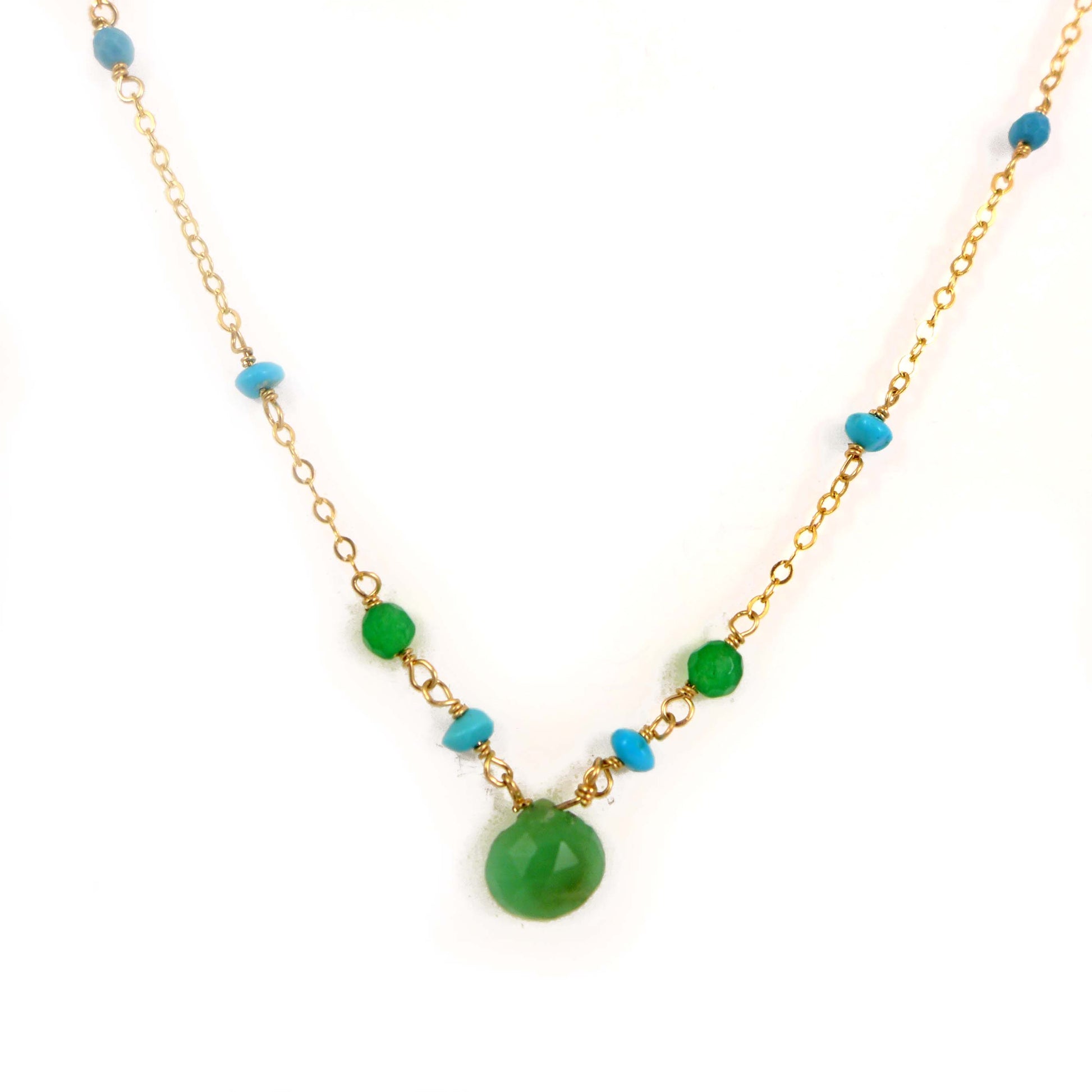 Chyrosoprase & Turquoise Necklace - karen-morrison-jewellery