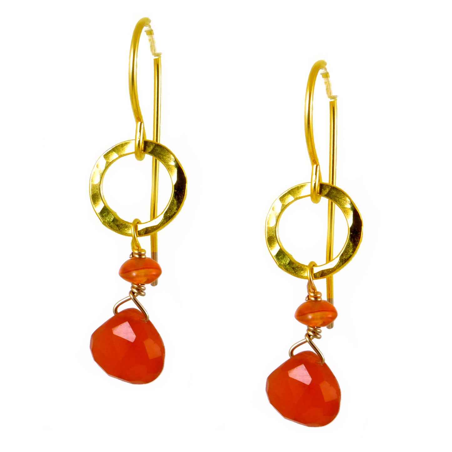 Carnelian Gold Earrings - karen-morrison-jewellery