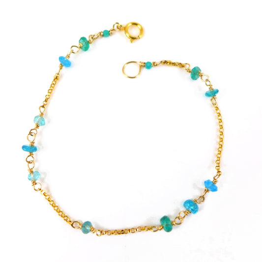 Apatite Gold Bracelet - Karen Morrison Jewellery