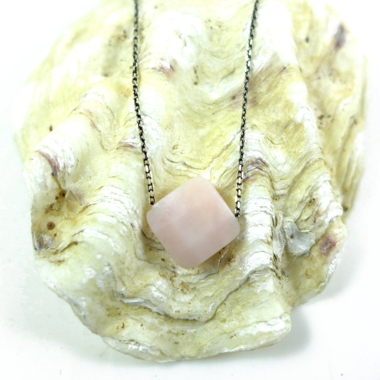 Pink Opal Oxidised Necklace - Karen Morrison Jewellery