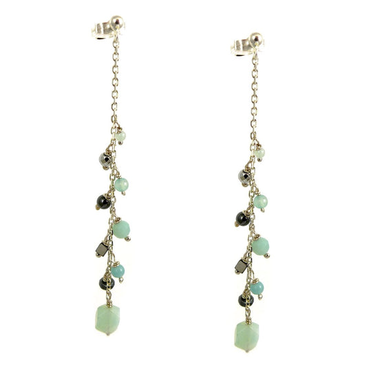 Amazonite & Hematite Earrings - karen-morrison-jewellery