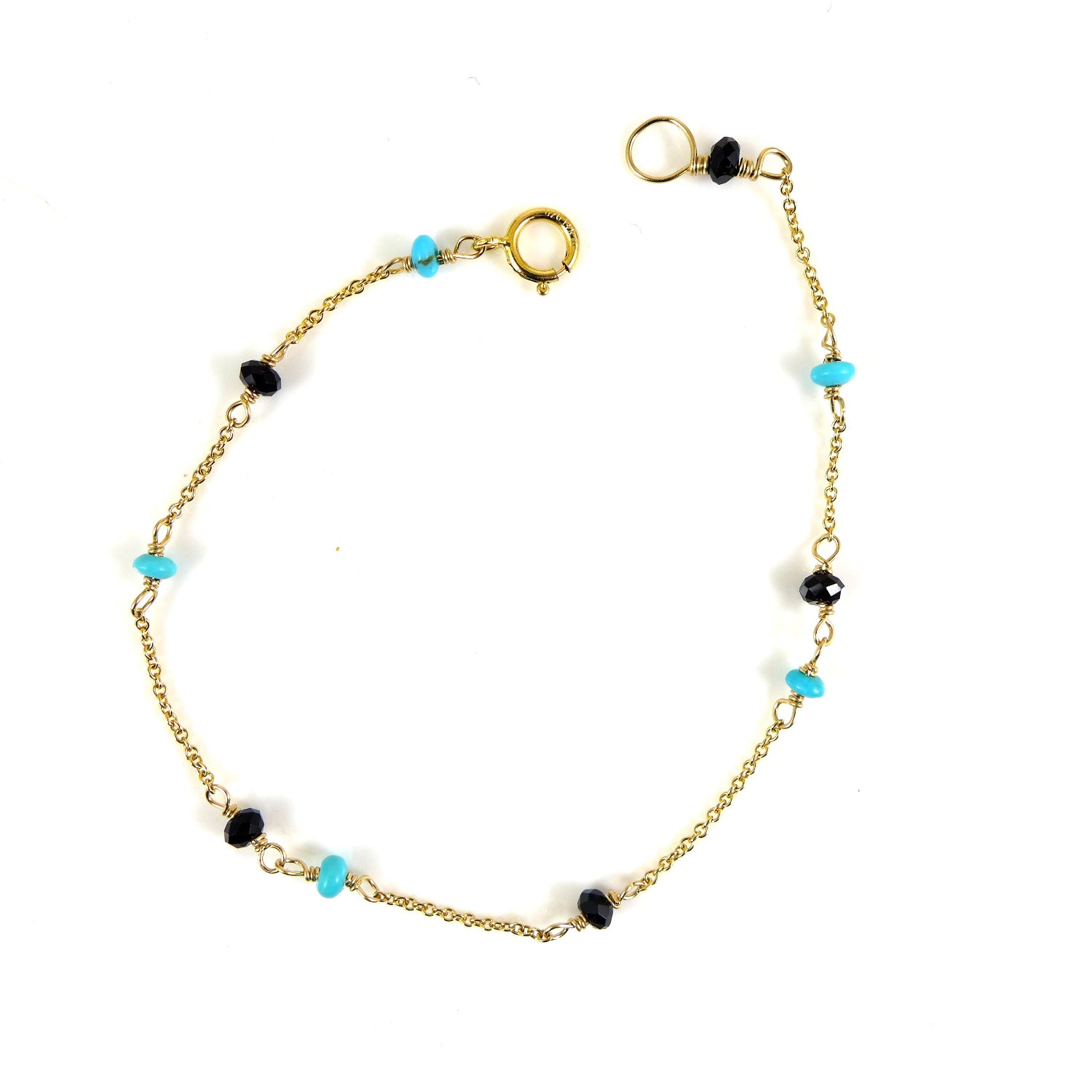 Turquoise Gold Anklet - karen-morrison-jewellery