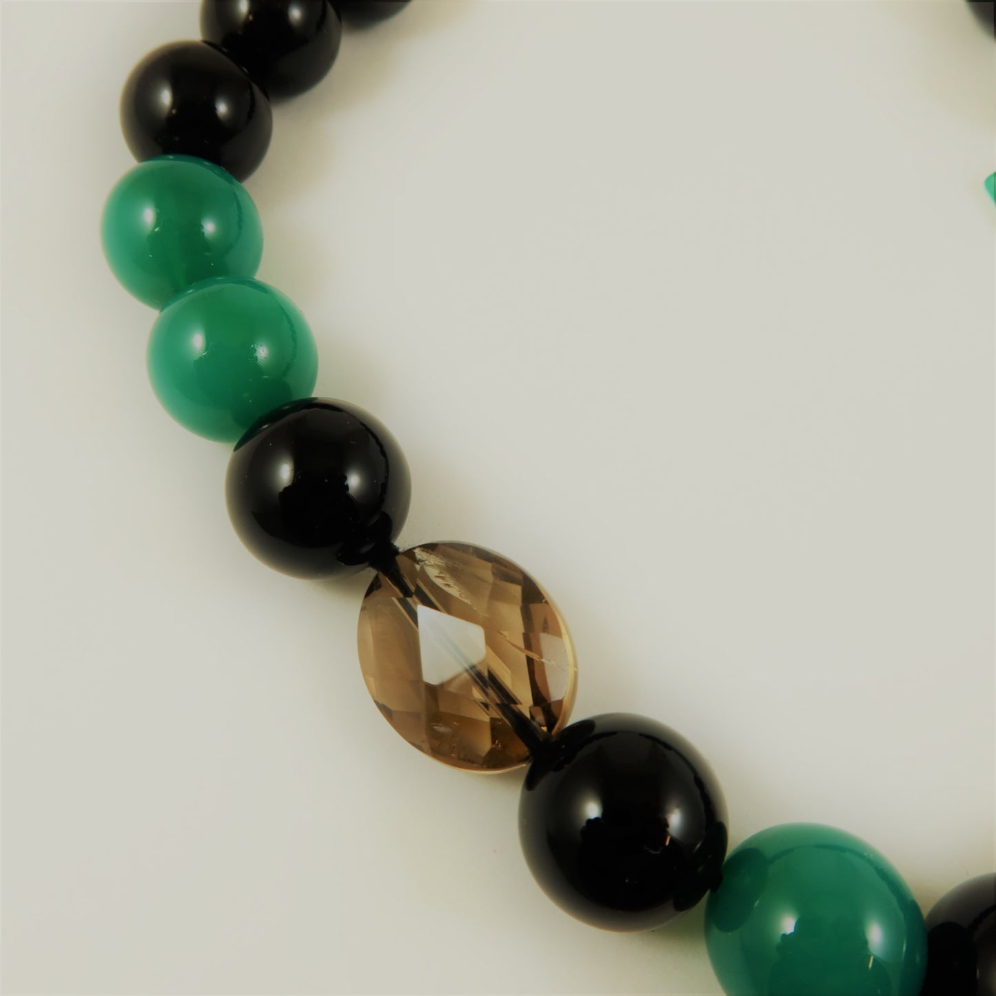 Onyx and Green agate gemstone necklace - Karen Morrison Jewellery