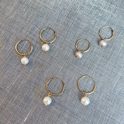 Pearl Hoop Earrings - Karen Morrison Jewellery