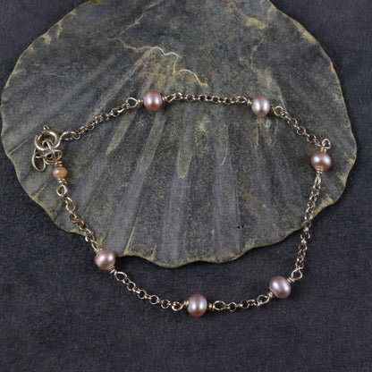 Pink Freshwater Pearl Bracelet - Karen Morrison Jewellery