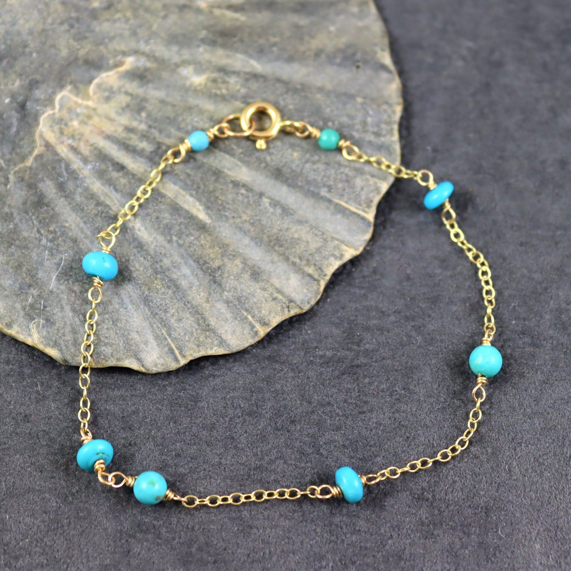 9ct Gold Turquoise Bracelet - Karen Morrison Jewellery