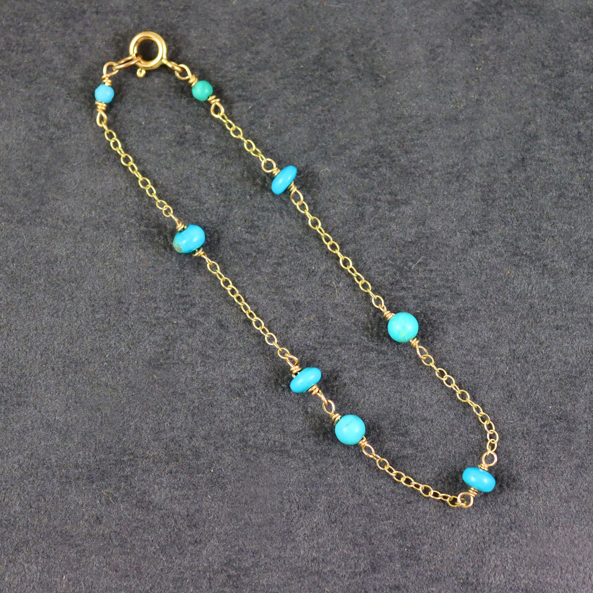 9ct Gold Turquoise Bracelet - Karen Morrison Jewellery