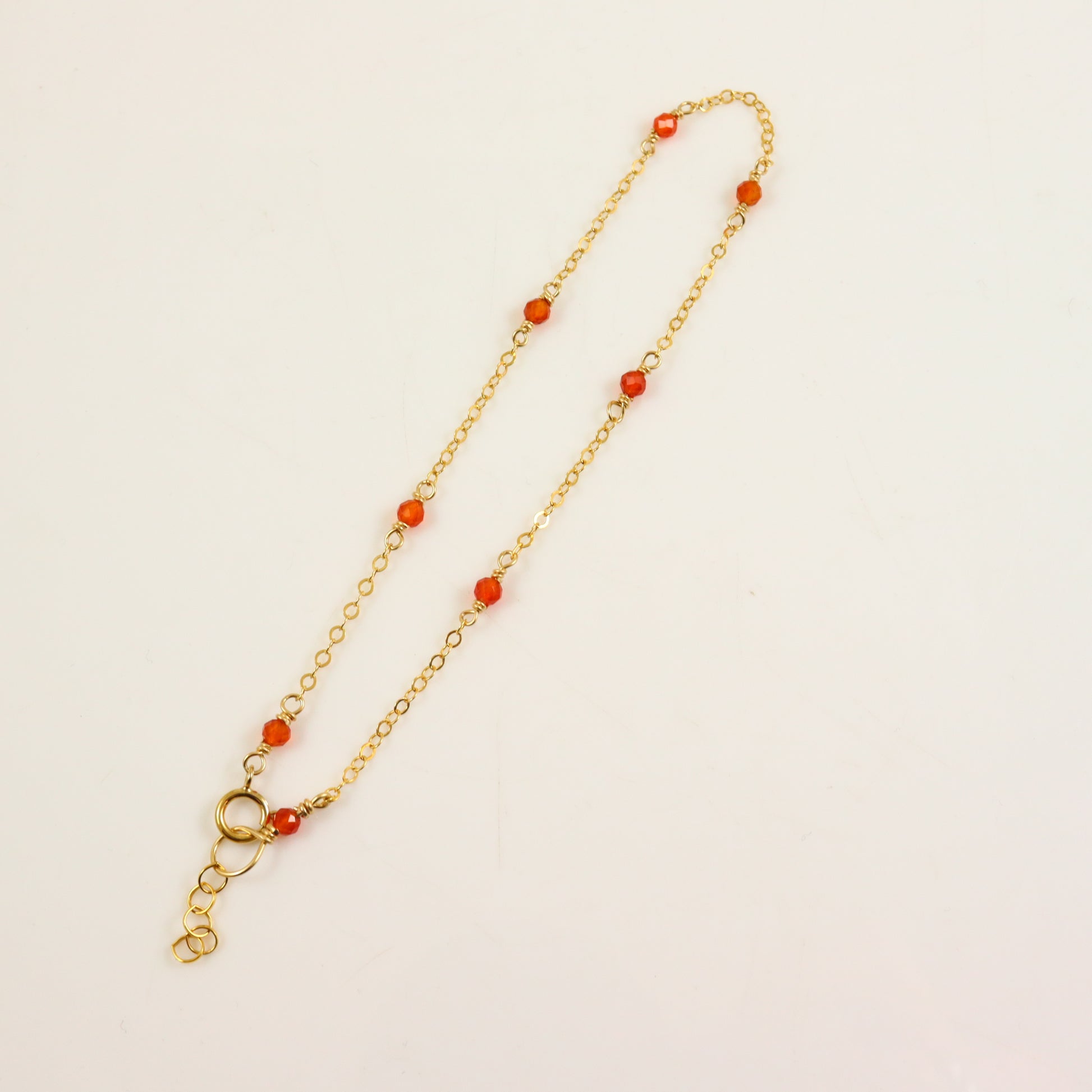 Carnelian Gold Anklet - Karen Morrison Jewellery