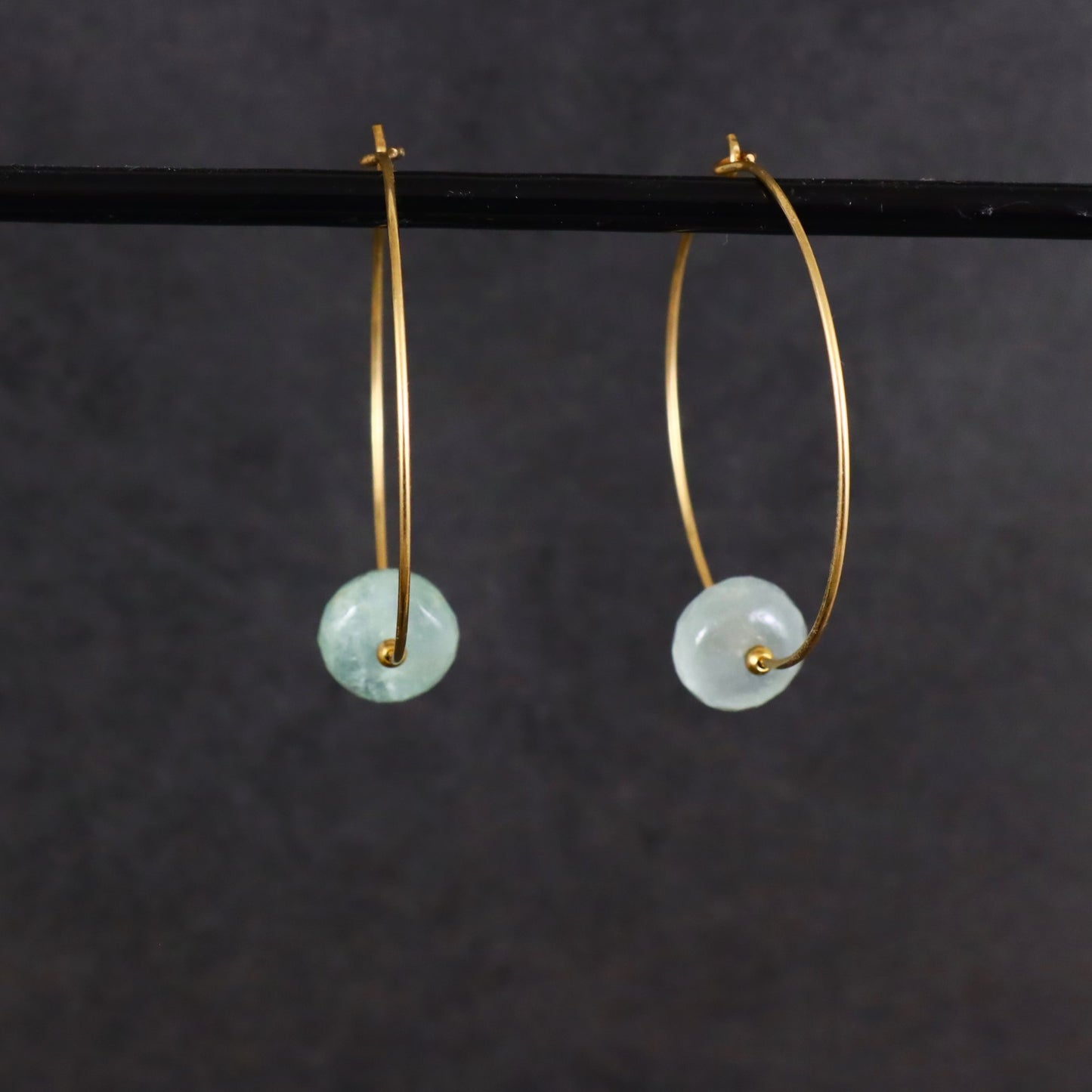 Aquamarine Hoop Earrings - Karen Morrison Jewellery