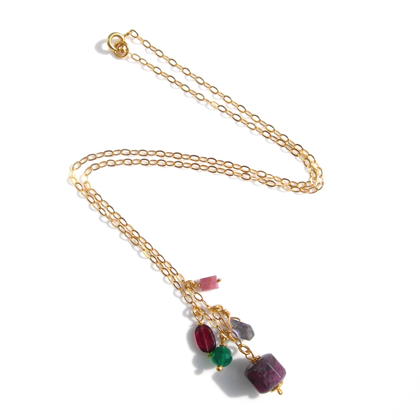 Ruby gemstone Gold Necklace - Karen Morrison Jewellery