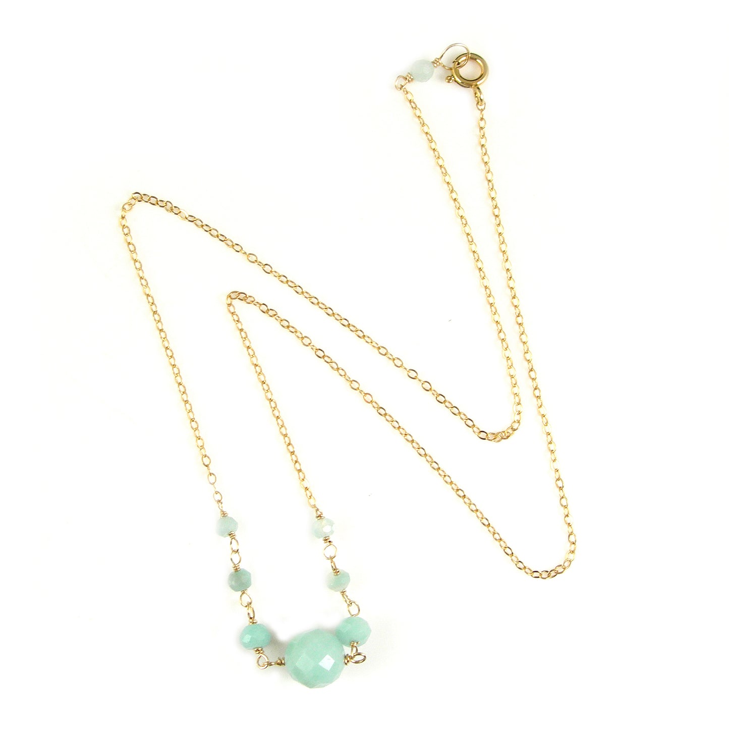 Amazonite Gold Necklace - karen-morrison-jewellery