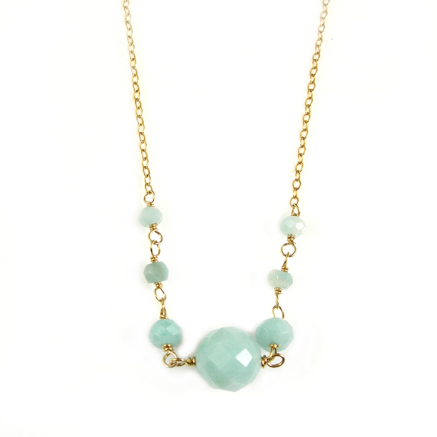 Amazonite Gold Necklace - karen-morrison-jewellery