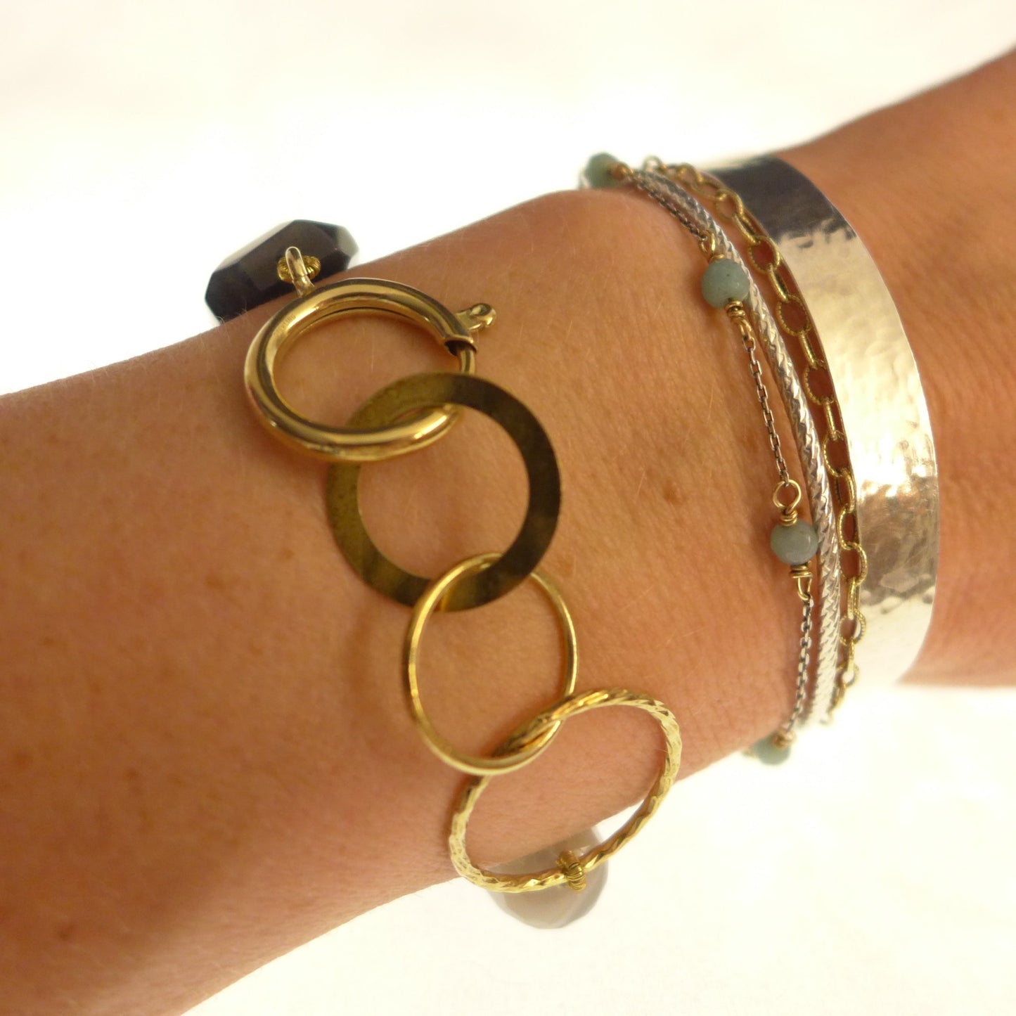 Chunky Gemstone Bracelet Gold - Karen Morrison Jewellery